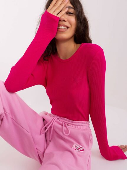 Effortlessly Chic Striped Cotton Blouse Long Sleeves Round Neck Fitted Casual Wear (188139)