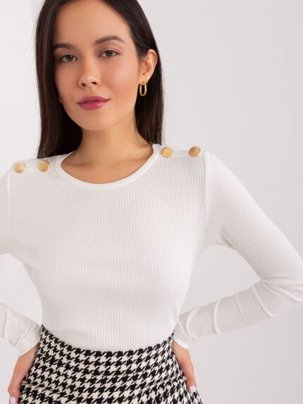 Effortlessly Chic Striped Cotton Blouse Long Sleeves Round Neck Versatile Everyday Wear (188149)