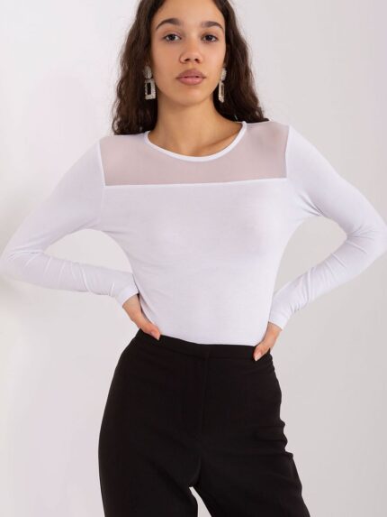 Effortlessly Chic Viscose Blouse Long Sleeves Round Neck Versatile Everyday Business Wear (188154)