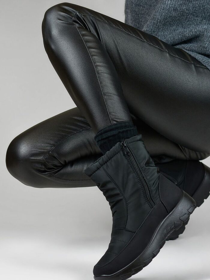 Bottes de neige à plateforme doublées de fourrure en cuir écologique pour femmes Unstoppable Winter Warmth (230625) lomora.store