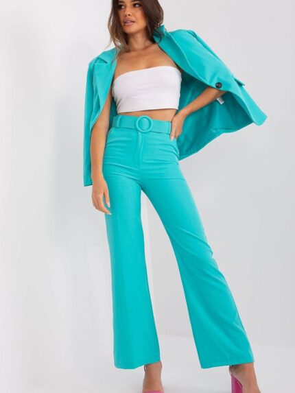 Elegant High Waisted Flared Women's Smart Trousers Perfect for Business Meetings (192399)