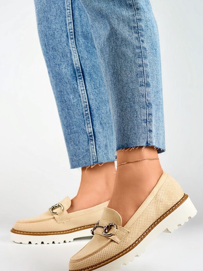 Elegant Beige Eco-Suede Semi-Boots Comfort Style & Sustainability (544407) lomora.store
