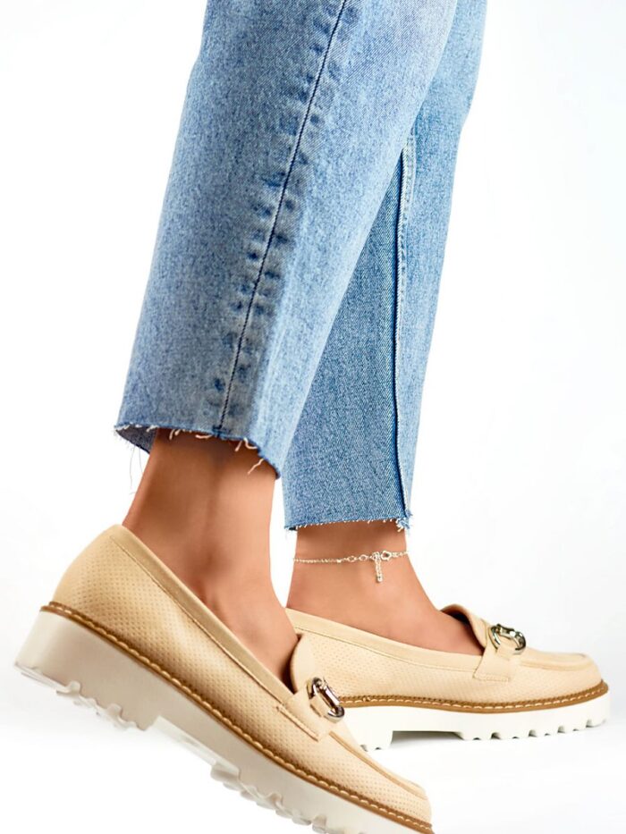 Elegant Beige Eco-Suede Semi-Boots Comfort Style & Sustainability (544407) lomora.store