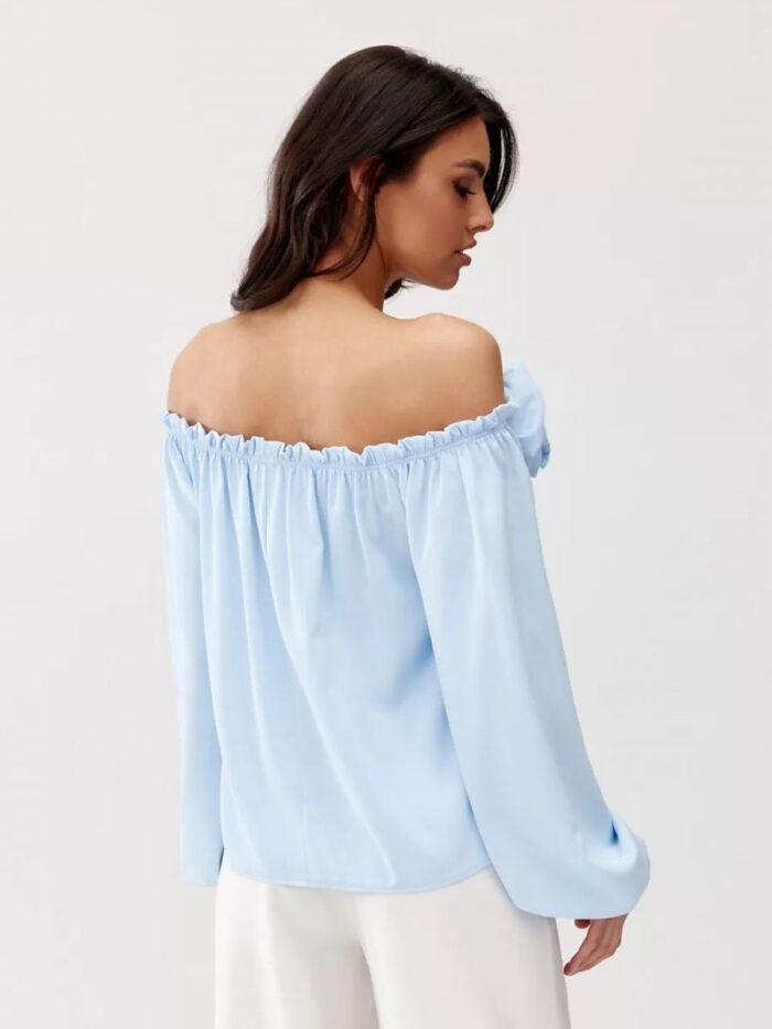 Elegant Satin Spanish Blouse Rosie Long Sleeves Perfect Fit Formal & Festive Wear (194776) lomora.store