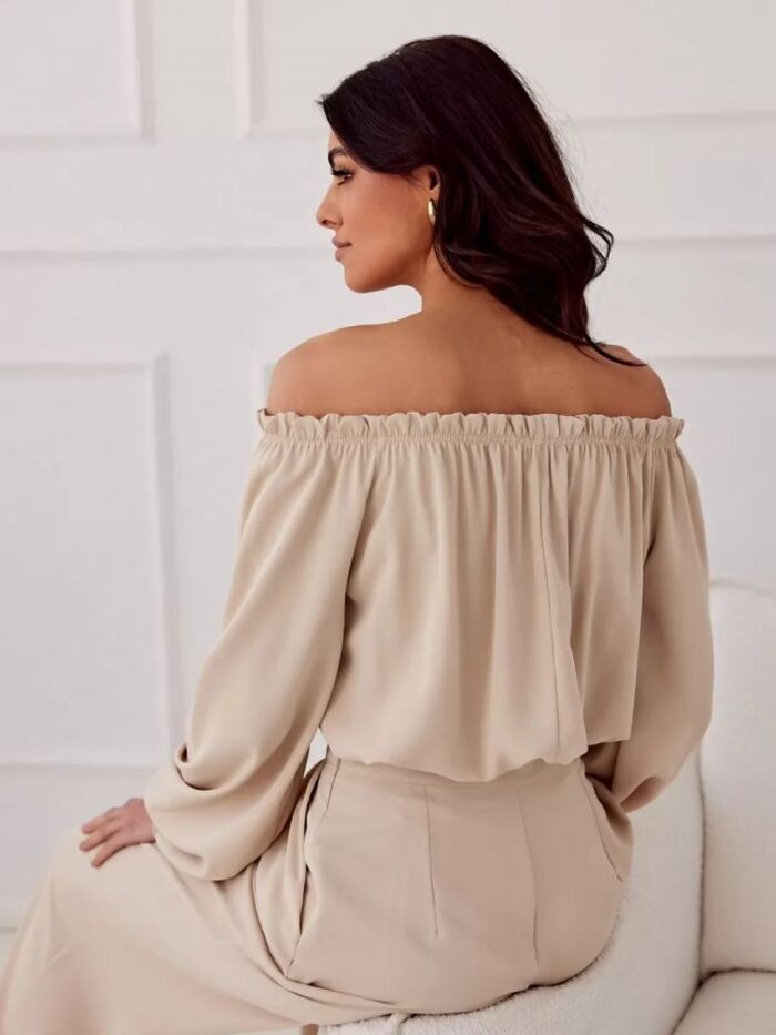 Elegant Satin Spanish Blouse Rosie Long Sleeves Perfect for Special Occasions (194777) lomora.store