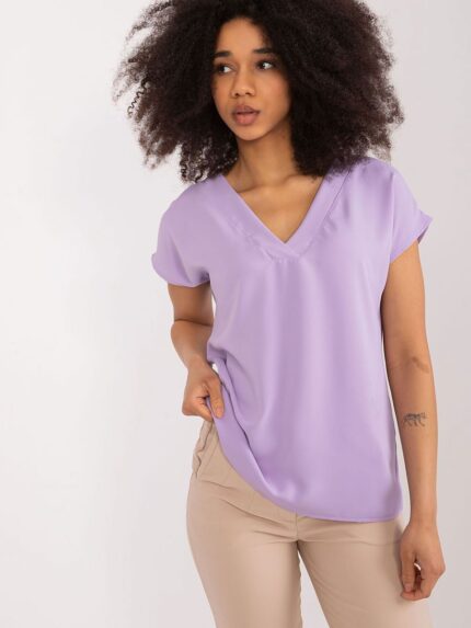 Effortlessly Chic Heart Neckline Blouse  Lightweight Polyester Casual Top (194835)