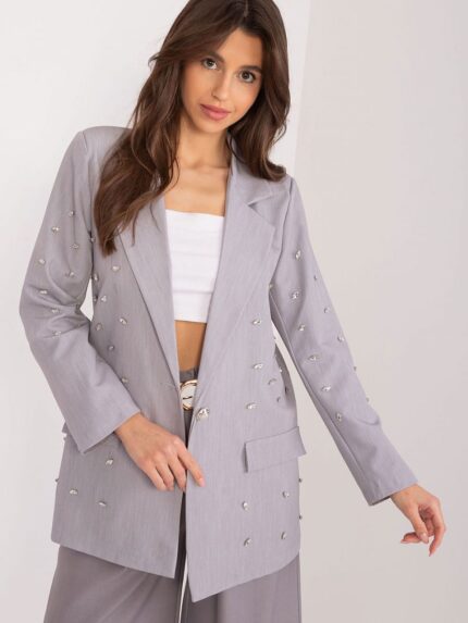 Elegant Women's Blazer Cubic Zirconia Detailing Versatile All Season Wear (195309)