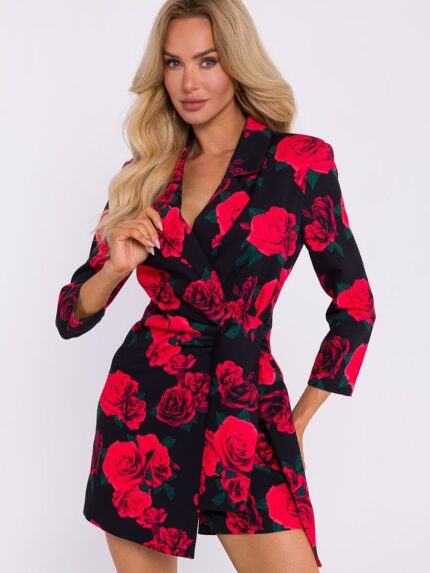 Elegant Polish Made Womens Printed Jumpsuit Chic Jacket Collar Design Perfect Fit (200949)