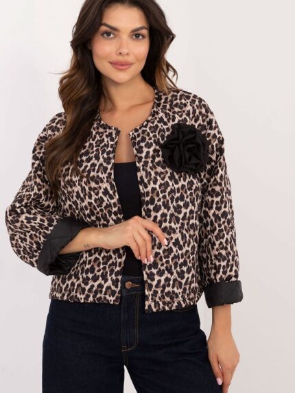 Stylish Womens Quilted Fall Winter Spring Jacket Casual Lightweight Polyester Animal Print (200996)