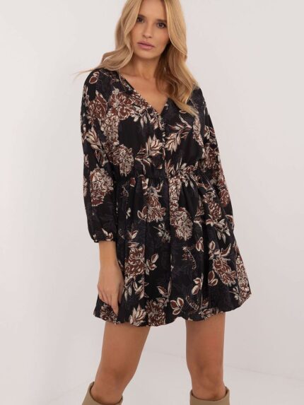 Stunning Floral Viscose Lined Mini Dress Effortless Style Comfort & Charm (202006)