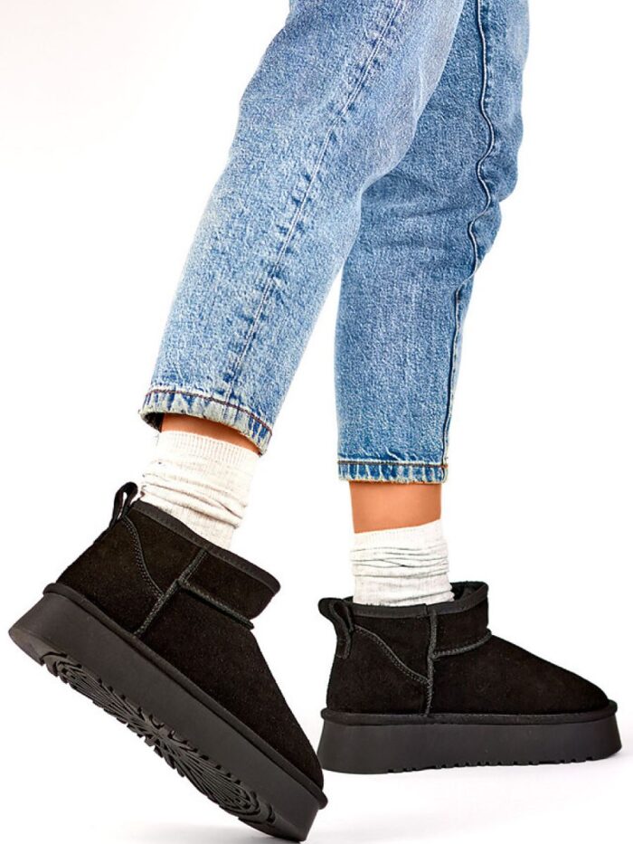 Bottes de neige luxueuses en cuir noir pour femmes Confort et style hivernaux ultimes (483721) lomora.store