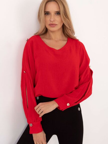 Luxury Italian Polyester Elastane Blouse Effortless Elegance For Any Occasion (203341)