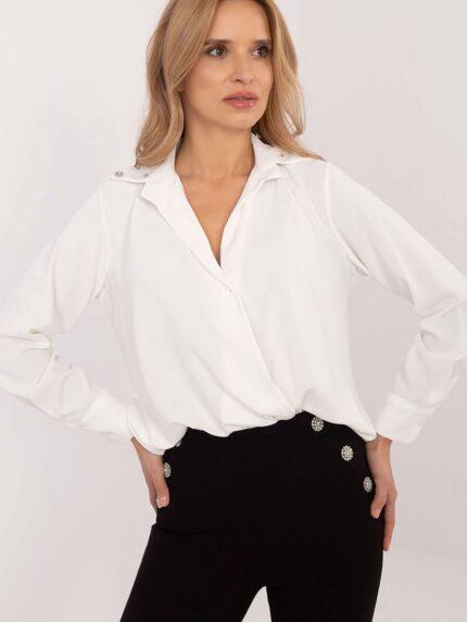 Elegant Long Sleeve Viscose Polyester Shirt Classic Cut Office Wear (203401)