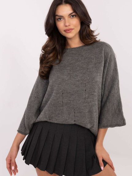 Ultra Soft Oversize Women's Sweater Casual Chic Knitwear 34 Sleeves (203801)