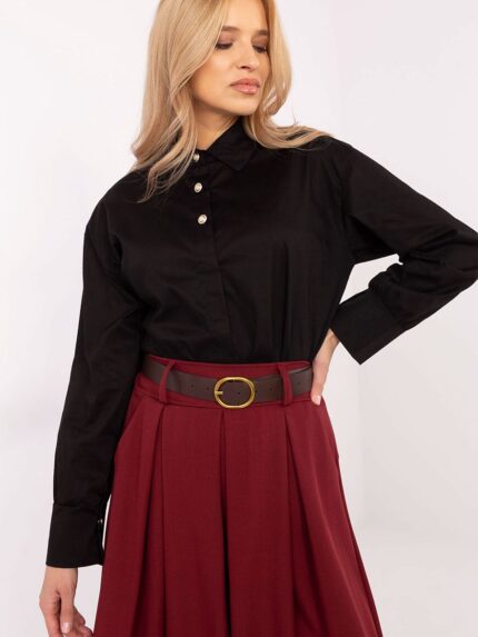 Elegant Classic Womens Long Sleeve Cotton Shirt Professional Workwear Office Style (204367)