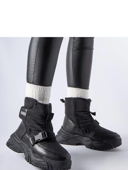 Mernicco's Elegant Black Velcro Snow Boots Ultimate Winter Comfort and Style (204809)