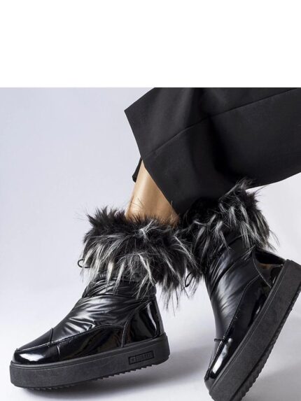 Unstoppable Black Eco-Leather Snow Boots for Women Ultimate Winter Style and Comfort (205105)