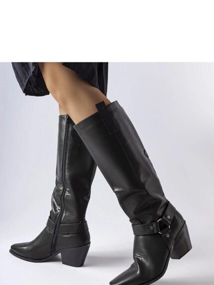 Elegant Black Square Toe Cowboy Boots for Women Ultimate Comfort Style Durability (205122)