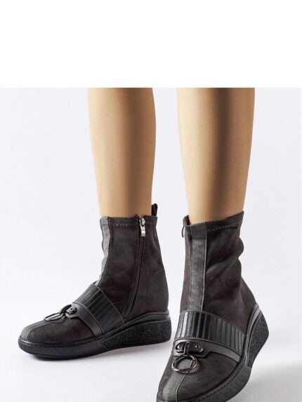 Elegant Gray Sock Bootie Boots for Women Ultimate Comfort and Style (206514)