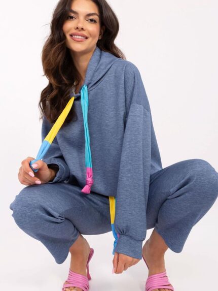Ultimate Comfort Trendy Melange Gray Tracksuit Set Perfect Everyday Wear (206961)