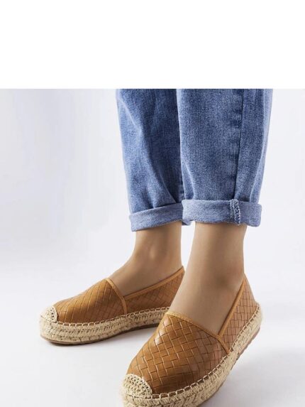 Elegant Embossed Brown Eco-Leather Espadrilles Summer Comfort Shoes for Women (207050)