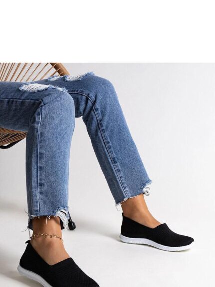 Ultimate Comfort Black Slip On Sneakers Breathable Fabric Summer Style Perfect Grip White Sole (207251)