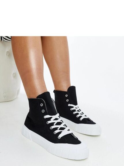 Unbeatable Style & Comfort High Top Sneakers Trendy Laced Design Perfect Fit White Sole (207385)