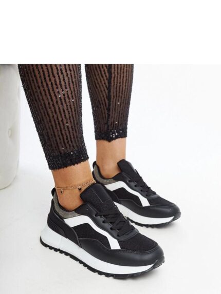 Ultimate Comfort Black Glitter Platform Sneakers Spring Summer Collection (207467)