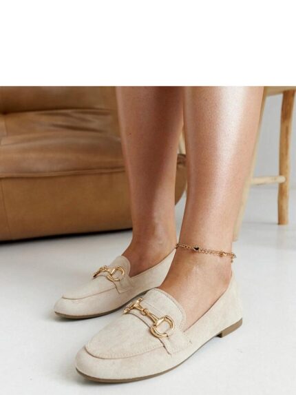 Elegant Beige Buckle Loafers Summer Style Comfort Suede Chic Shoes (207492)