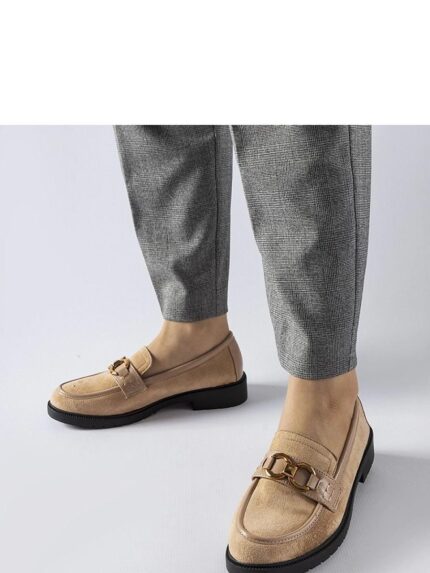 Seggiano Beige Suede Buckle Moccasins Summer Comfort Style Eco Friendly Shoes (207637)