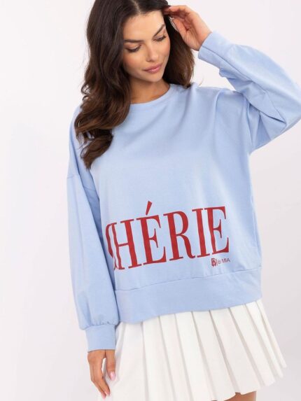 Ultimate Comfort Trendy Long Sleeve Blouse  Soft Cotton Blend Stylish Inscription (207659)