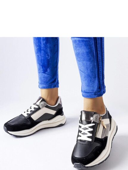 Unbeatable Streetwear Cecchi Sneakers Black White Faux Suede Leather Comfort Durability (207672)
