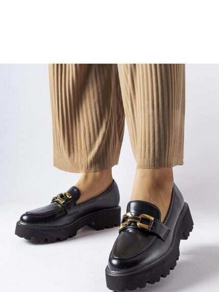 Elegant Black Women's Piazzo Buckle Moccasins Eco Leather Comfort Style Durability (207694)