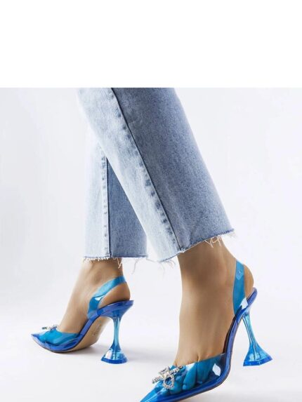 Stunning Transparent Blue High Heel Pumps Summer Fashion Footwear (207830)