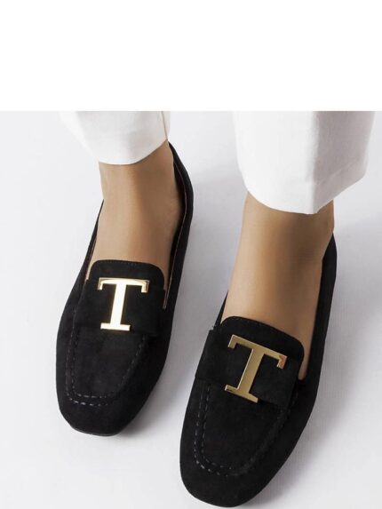 Elegant Black Faux Suede Adelade Moccasins Summer Comfort Style Animal Friendly Slip On Shoes (207859)