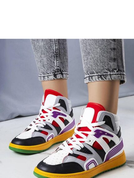 Marjorie's Classic Black High Top Sneakers Summer Fashion Comfort Green Rubber Solea (207980)