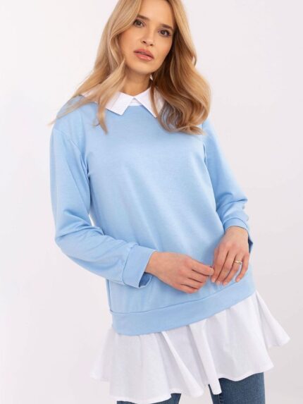 Effortless Chic Viscose Cotton Elastane Blouse Classic Collar Long Sleeves Perfect Fit Everyday Wear (208155)