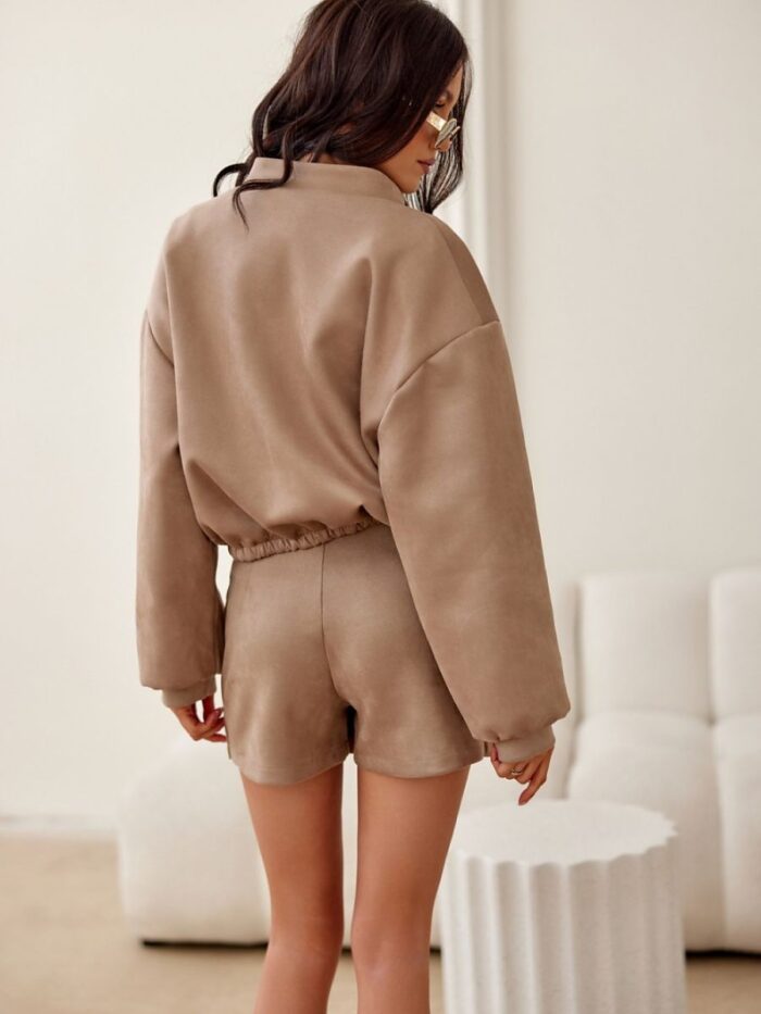 Ultra Soft Velour Skirt Shorts Zipper Fly Side Pockets Fitted Design (208497) lomora.store