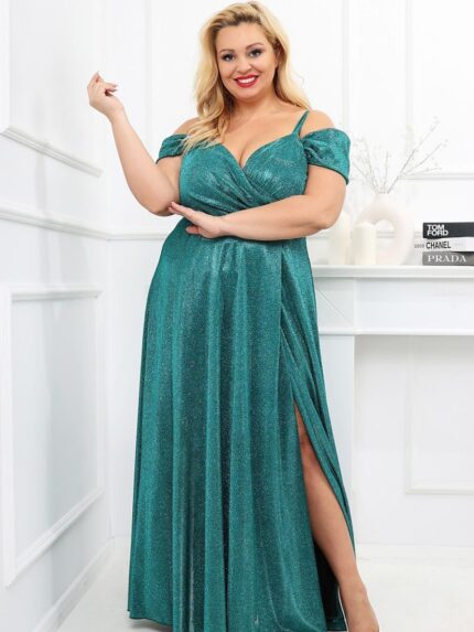 Elegantes, fließendes Wickelkleid mit Ärmeln, taillierter Taille und verstecktem Reißverschlussschlitz (208849)