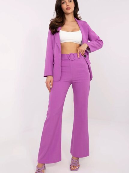 Elegant High-Waisted Flared Trousers for Women Perfect for Business Meetings (209184)