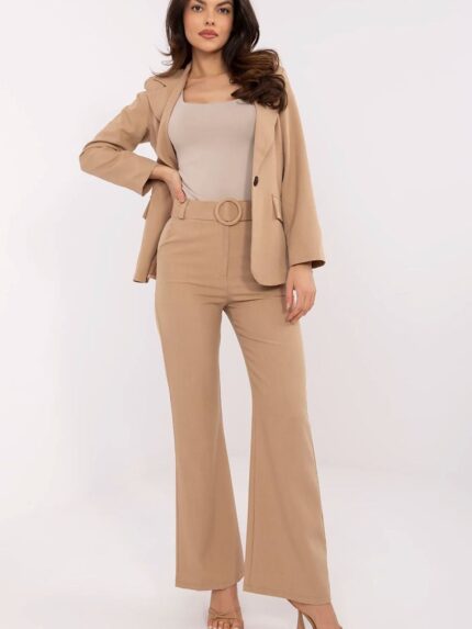 Elegant High-Waisted Flared Trousers for Women Perfect for Business Occasions (209185)