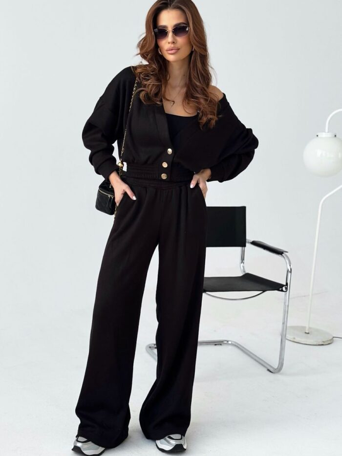 Luxurious Womens VNeck Sweater Pant Set Effortless Style Everyday Comfort (209324) lomora.store