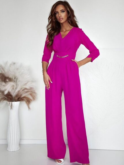 Elegant V-Neck Jumpsuit Comfortable Versatile Stylish  Perfect Fit  (209876)