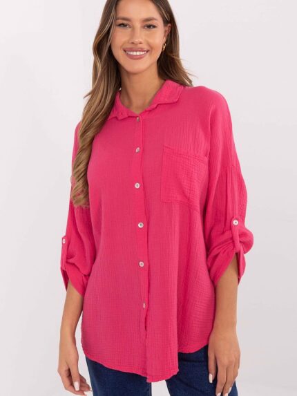 Ultra Soft Breathable Muslin Cotton Shirt Long Sleeves Casual Loose Fit Everyday Wear (210007)