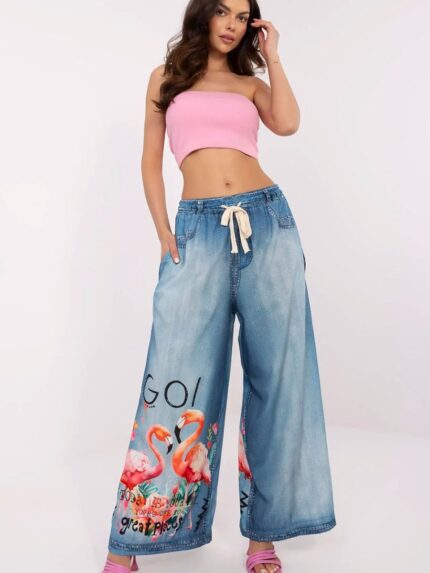 Ultra Comfortable Viscose Palazzo Pants Stylish High Waist Wide Leg Casual Trousers (210027)