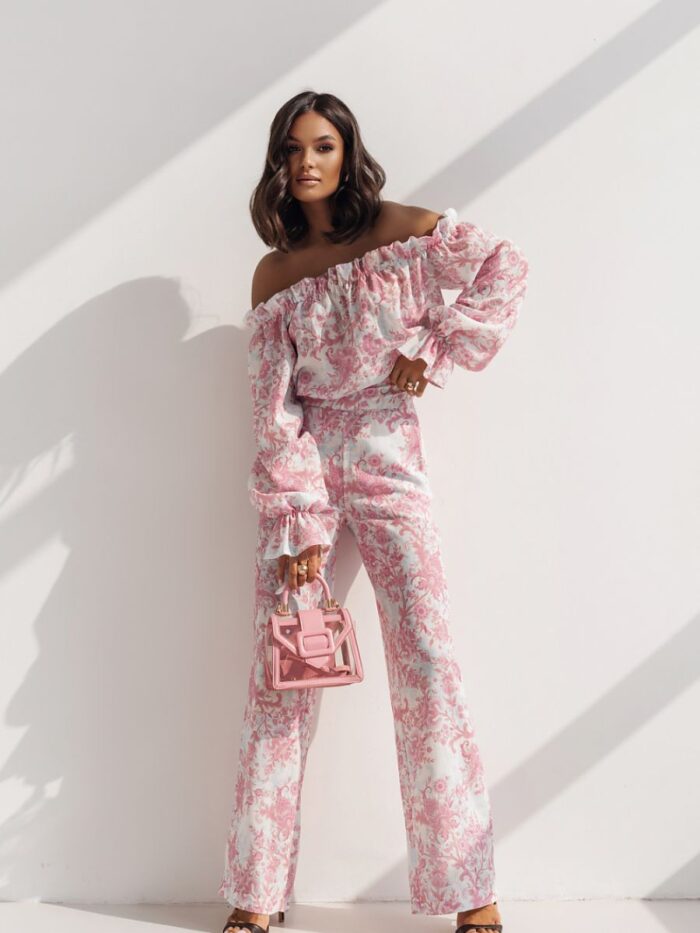 Elegant Womens Long Sleeve Blouse & High Waisted Trousers Set Perfect for Special Occasions (210836) lomora.store