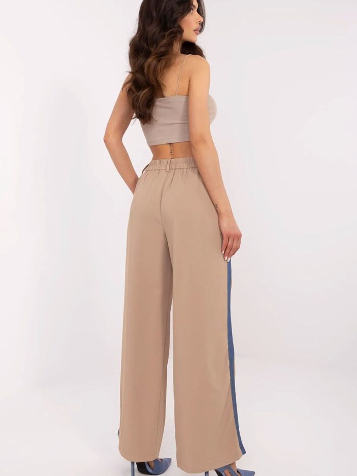 Ultrabequeme, trendige Damenhose mit hoher Taille und weitem Bein, elastische Polyestermischung (211180) lomora.store