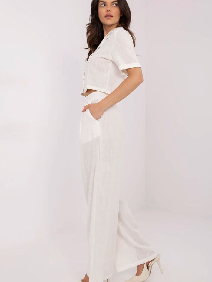 Ensemble chemise pantalon d'été en lin et viscose sans effort, tenue décontractée et chic (211197) lomora.store