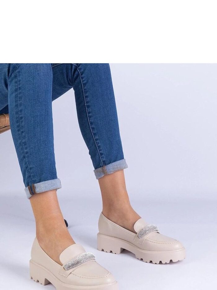 Gemre Talentino Beige Zirkon Damen Mokassins Elegant Komfort Luxus Schuhe (391744) lomora.store