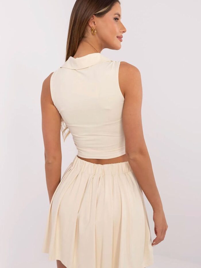 Moeiteloze stijl, sportieve tennisset, aansluitende top, uitlopende rok en shorts voor dames (211233) lomora.store